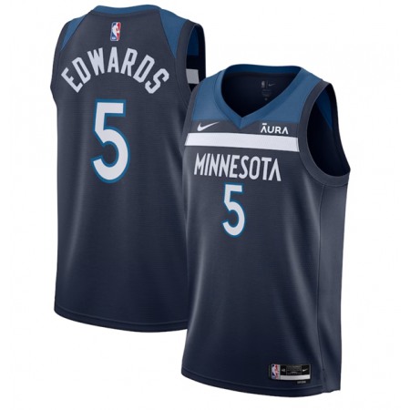 Men's Minnesota Timberwolves #5 Anthony Edwards Navy Icon Edition Stitched Jersey