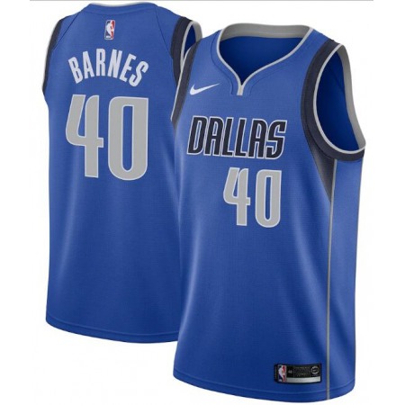 Men's Dallas Mavericks #40 Harrison Barnes Royal Icon Edition Swingman Stitched Jersey