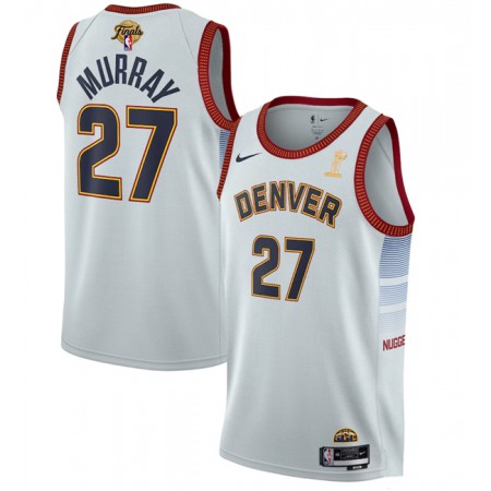 Men's Denver Nuggets #27 Jamal Murray White 2023 Finals Champions Icon Edition Stitched Basketball Jersey