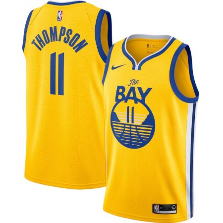 Men's Golden State Warriors #11 Klay Thompson Gold Statement Edition Stitched Jersey