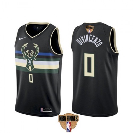 Men's Milwaukee Bucks #0 Donte DiVincenzo 2021 NBA Finals Black Statement Edition Stitched Jersey