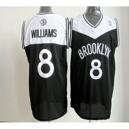 Nets #8 Deron Williams Black Road Revolution 30 Stitched NBA Jersey