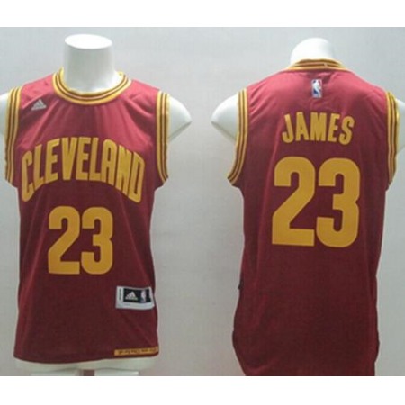 Revolution 30 Cavaliers #23 LeBron James Red Road Stitched NBA Jersey