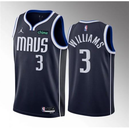 Men's Dallas Mavericks #3 Grant Williams Navy Statement Edition Stitched Basketball Jersey