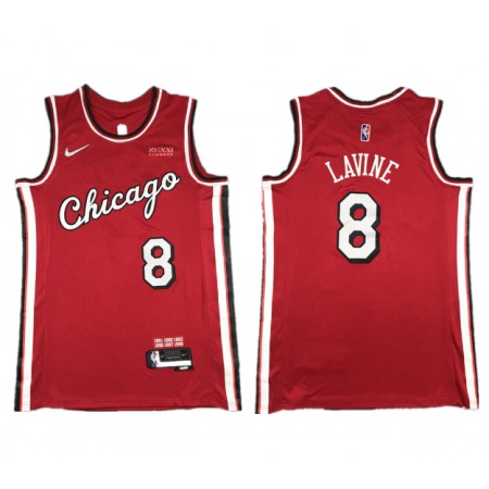 Men's Chicago Bulls #8 Zach lavine 75th Anniversary Red Edition Swingman Stitched Basketball Jersey