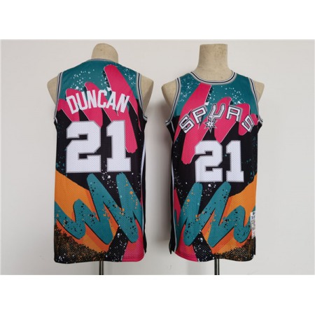 Men's San Antonio Spurs #21 Tim Duncan Throwback basketball Jersey