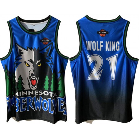 Men's Minnesota Timberwolves #21 Kevin Garnett Blue/Green Throwback Stitched Jersey