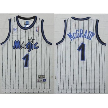 Magic #1 Tracy Mcgrady White Throwback Stitched NBA Jersey