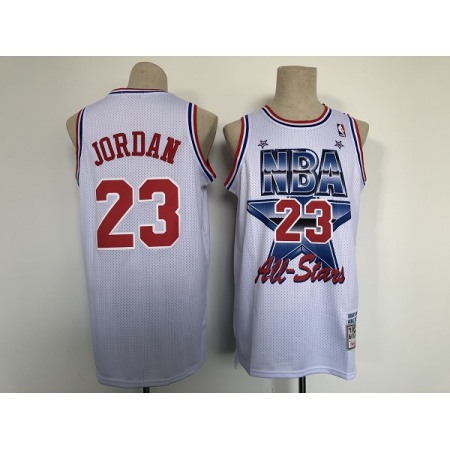 Men's Chicago Bulls #23 Michael Jordan White All-star Throwback Stitched Jersey