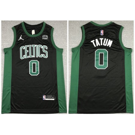 Men's Boston Celtics #0 Jayson Tatum 75th Anniversary Black Stitched Basketball Jersey