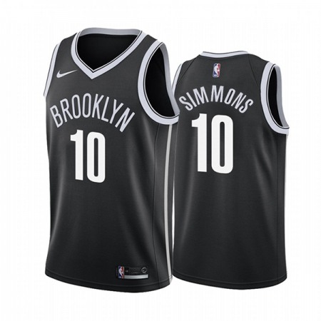 Men's Brooklyn Nets #10 Ben Simmons Black Stitched Basketball Jersey