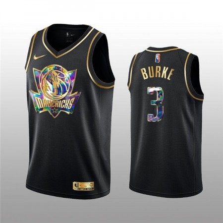 Men's Dallas Mavericks #3 Trey Burke 2021/22 Black Golden Edition 75th Anniversary Diamond Logo Stitched Basketball Jersey