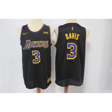 Men's Los Angeles Lakers #3 Anthony Davis Black Stitched NBA Jersey