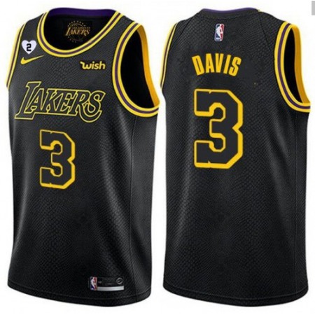 Men's Los Angeles Lakers #3 Anthony Davis With Gigi Patch Black Stitched Jersey