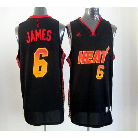 Heat #6 LeBron James Black Stitched NBA Vibe Jersey