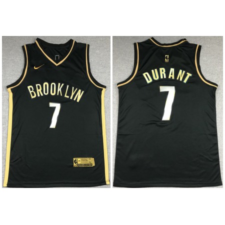 Men's Brooklyn Nets #7 Kevin Durant 2020 Black Gold Edition Stitched Jersey