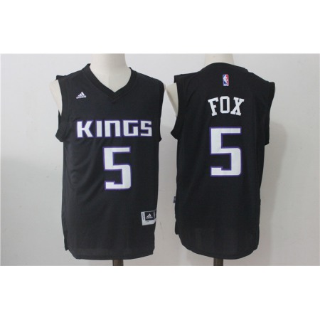 Men's Sacramento Kings #5 Fox Black Stitched NBA Jersey