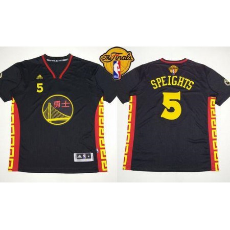 Warriors #5 Marreese Speights Black Slate Chinese New Year The Finals Patch Stitched NBA Jersey