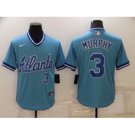 Men's Atlanta Braves #3 Dale Murphy Blue Stitched Baseball Jersey