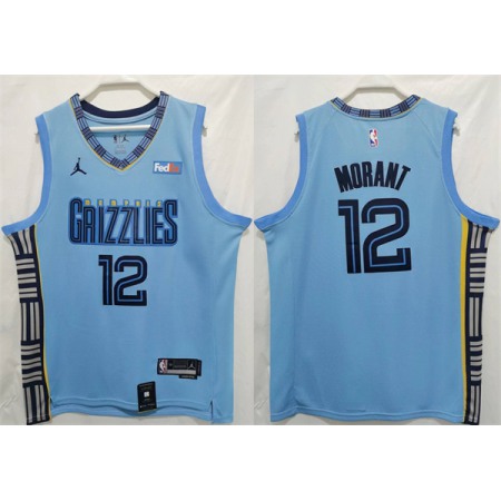 Men's Memphis Grizzlies #12 Ja Morant Blue Stitched Jersey