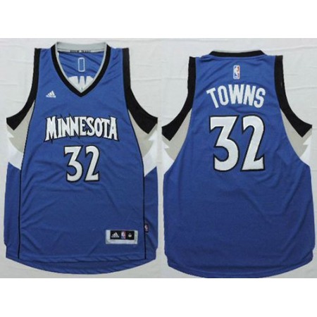 Timberwolves #32 Karl-Anthony Towns Blue Stitched NBA Jersey