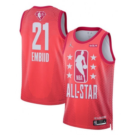 Men's 2022 All-Star #21 Joel Embiid Maroon Stitched Basketball Jersey