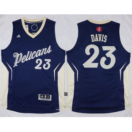 Pelicans #23 Anthony Davis Navy 2015-2016 Christmas Day Stitched NBA Jersey