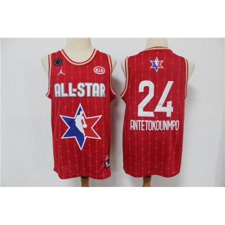 Men's Milwaukee Bucks #24 Giannis Antetokounmpo Red 2020 All-Star Stitched NBA Jersey