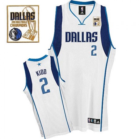 Mavericks 2011 Champion Patch #2 Jason Kidd White Stitched NBA Jersey