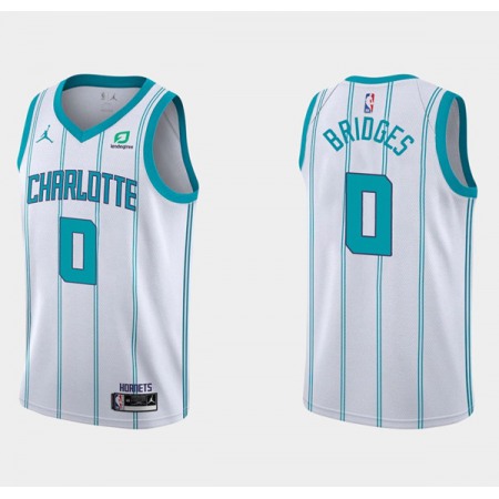 Men's Charlotte Hornets #0 Miles Bridges White Stitched Basketball Jersey