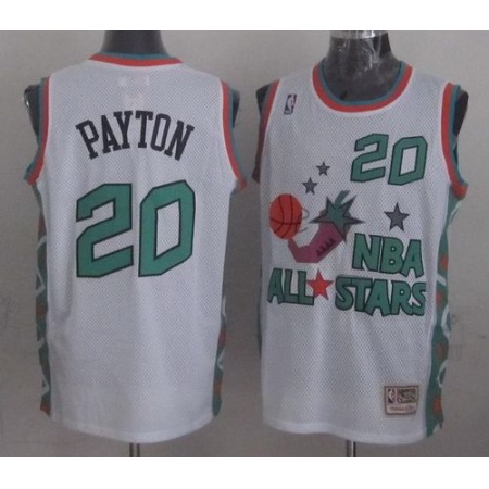 Mitchell And Ness Thunder #20 Gary Payton White 1996 All star Stitched NBA Jersey