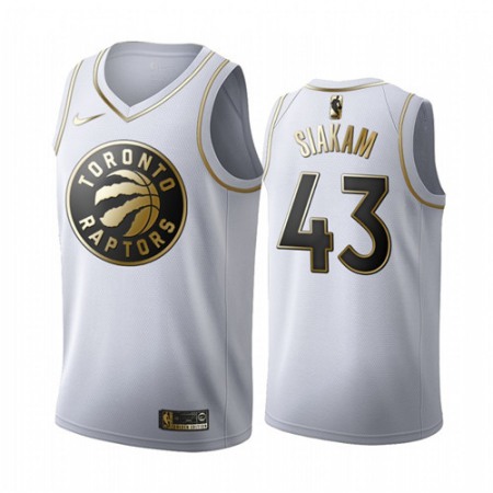 Men's Toronto Raptors #43 Pascal Siakam White Golden Stitched Jersey