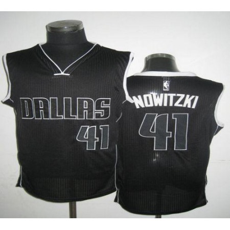 Revolution 30 Mavericks #41 Dirk Nowitzki Black/White Stitched NBA Jersey