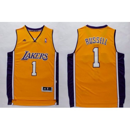 Lakers #1 D'Angelo Russell Yellow Stitched NBA Jersey