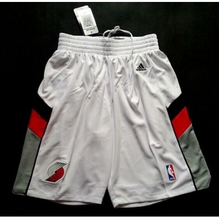 Portland Trail Blazers White Throwback Shorts