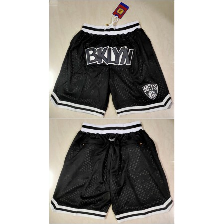 Men's Brooklyn Nets Black Shorts (Run Small)