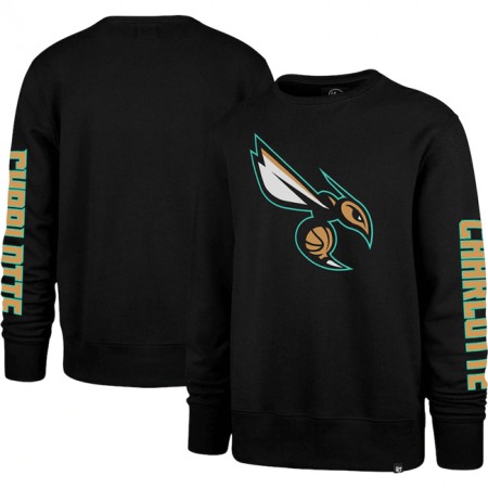 Men's Charlotte Hornets '47 Black 2022/23 City Edition Two-Peat Headline Pullover Sweatshirt