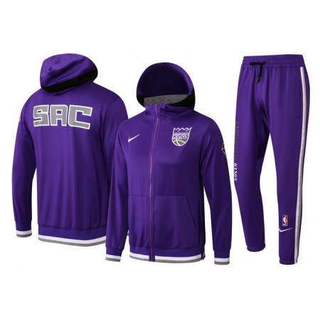 Men's Sacramento Kings 75th Anniversary Purple Performance Showtime Full-Zip Hoodie Jacket And Pants Suit