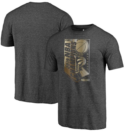 Men's Toronto Raptors Heather Charcoal 2019 NBA Finals Champions Max Bling Gold Luxe T-Shirt