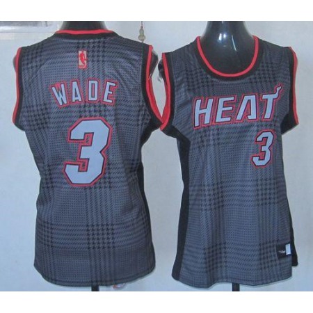 Heat #3 Dwyane Wade Black Women's Rhythm Fashion Stitched NBA Jersey