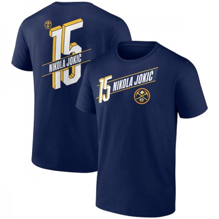 Men's Denver Nuggets #15 Nikola Jokic Navy Name & Number T-Shirt