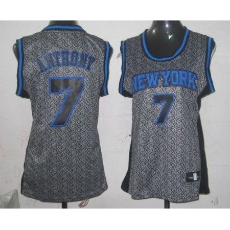 Knicks #7 Carmelo Anthony Grey Women's Static Fashion Stitched NBA Jersey