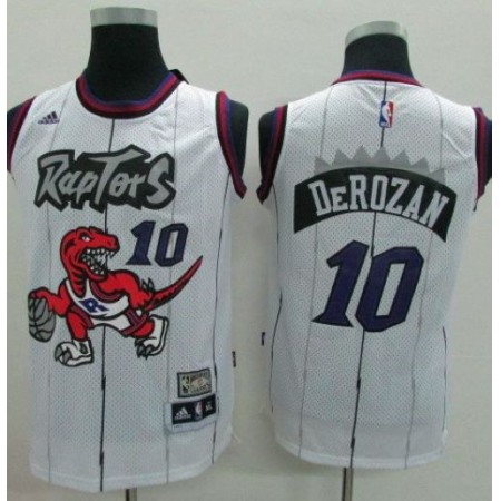 Raptors #10 DeMar DeRozan White Throwback Youth Stitched NBA Jersey