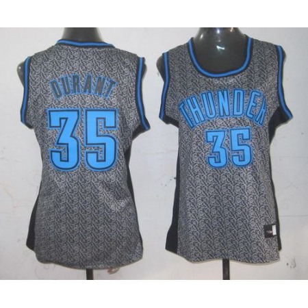 Thunder #35 Kevin Durant Grey Women's Static Fashion Stitched NBA Jersey