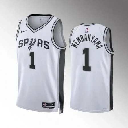 Youth San Antonio Spurs #1 Victor Wembanyama White 2022/23 Association Edition Stitched Jersey