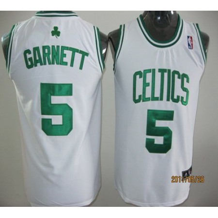 Celtics #5 Kevin Garnett White Stitched Youth NBA Jersey