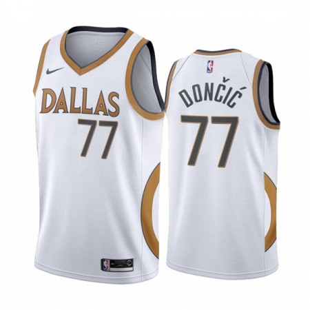 Youth Dallas Mavericks #77 Luka Doncic White City Edition Stitched Jersey