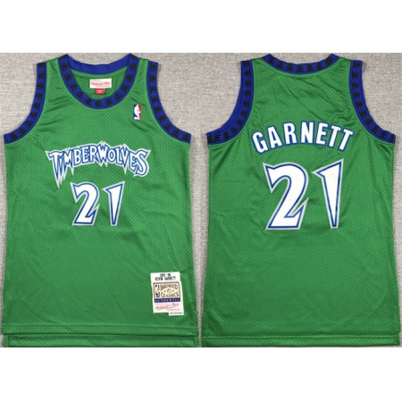 Youth Minnesota Timberwolves #21 Kevin Garnett Green Stitched Jersey