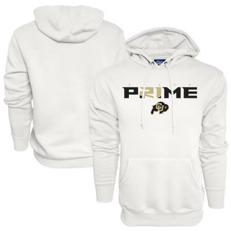 Men's Colorado Buffaloes White Coach Prime Pullover Hoodie