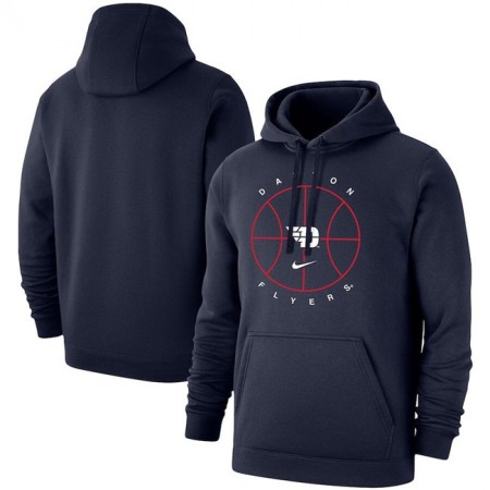 Men's Dayton Flyers Navy Basketball Icon Club Fleece Pullover Hoodie